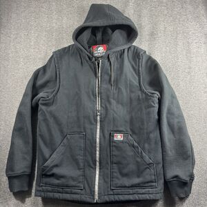 Lurking Class Black Zip Up Mens Heavy Canvas Coat Hoodie Medium